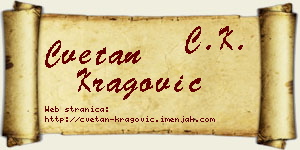 Cvetan Kragović vizit kartica